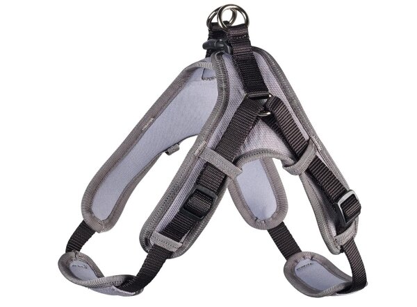 HUNTER Neopren Vario Quick Geschirr für Hunde; schwarz/grau, S, Länge 45 - 55 cm, Breite 1,5 cm
