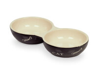 NOBBY Katzen Keramik Doppelnapf "CAT",...