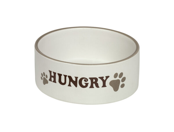 NOBBY Hunde Keramiknapf "HUNGRY", creme