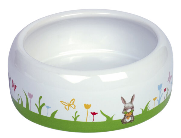 NOBBY  Nager Keramik-Futtertrog "Flower", weiß, Ø 14 cm