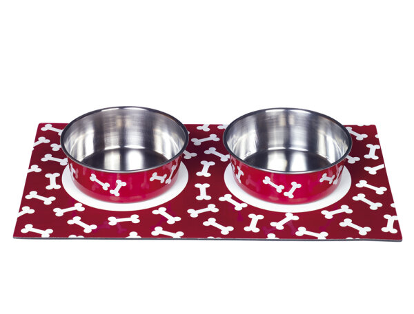 NOBBY Magnetische Napfunterlage "Magnetic", rot, 2 x 16 cm