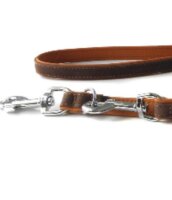 DAS LEDERBAND Verstelbare Hundeleine Roma mocca/cognac...
