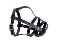 NOBBY Leder Maulkorb, schwarz