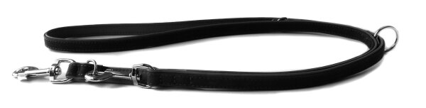 DAS LEDERBAND Hundeleine Roma, schwarz, 200 cm x 18 mm