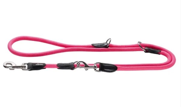 HUNTER Verstellbare Führleine Freestyle, Neon pink, 200 cm x 8 mm
