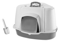 NOBBY Katzen Ecktoilette mit Haube, weiß/grau, 70 x...
