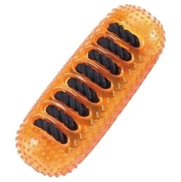 HUNTER Smart Hundespielzeug TPR Stick mit Baumwollkordel orange