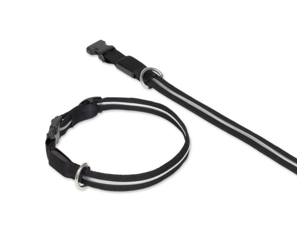 NOBBY LED-Blinkhalsband, schwarz, S, 20 - 30 cm