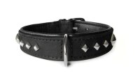 Leder Halsband 60 cm, 35 mm, schwarz, Roma