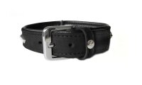Leder Halsband 60 cm, 35 mm, schwarz, Roma
