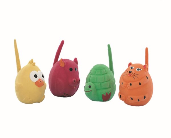 NOBBY Latex Kugeltiere mit Schwanz, 6 cm