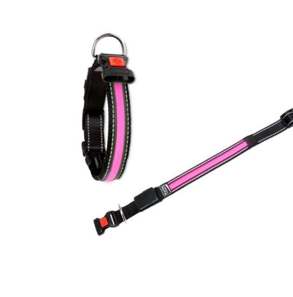 Karlie Flamingo oLED Halsband mit USB Ladegerät - Pink 44 - 48 cm