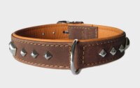 Das Lederband Hundehalsband Roma mocca/cognac,...