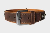 Das Lederband Hundehalsband Roma mocca/cognac,...