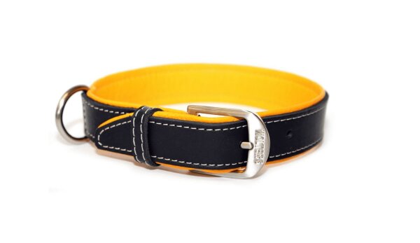 WOLTERS Halsband Terranova Fettleder Mango/Schwarz 40 cm/20 mm
