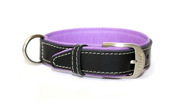 WOLTERS Halsband Terranova Fettleder, flieder/schwarz, 35 cm/20 mm