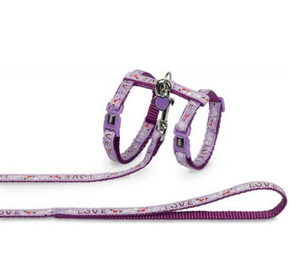 NOBBY Katzengarnitur "LOVE",  lila mit Druck