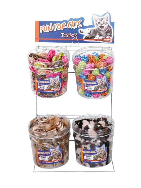 NOBBY  Halterung 4 x Toy Box Katze, weiß