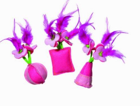 KARLIE  Spielzeug aus Filz mit Federn, pink, 15 cm