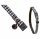 KARLIE  Katzenhalsband, schwarz - weiß kariert, L: 20 - 30 cm, B: 10 mm