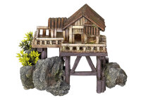 NOBBY Aqua Ornaments "HOLZHAUS" mit Pflanzen,...