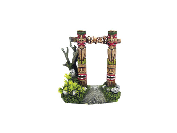 NOBBY Aqua Ornaments "TOTEMPFAHL" mit Pflanzen, 14,2 x 7,2 x 14,8 cm