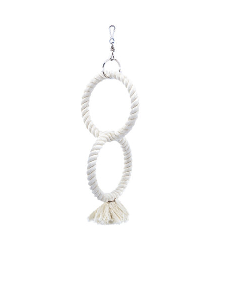 NOBBY Kletterringe aus Baumwolle für Großsittiche, weiß, Ø 32/14 cm