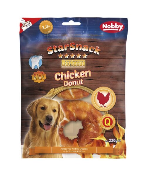 Hunde - Leckerli NOBBY StarSnack Barbecue Chicken Donut, 10 cm, 220 g