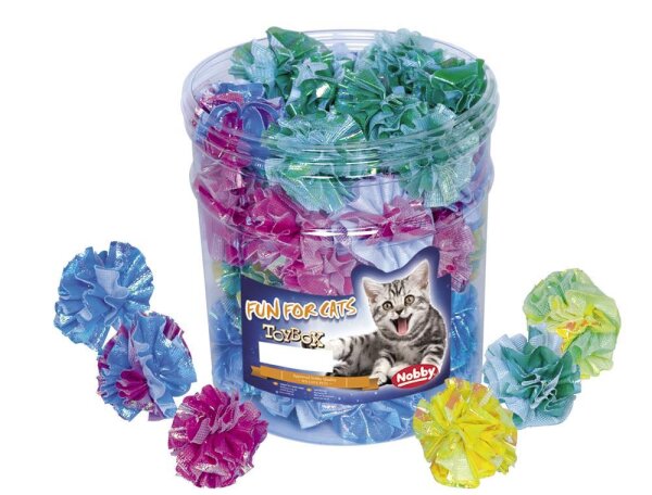 NOBBY Stoffball Katze, bunt, Ø 4,5 cm