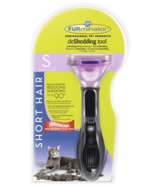 Furminator Cat Tool Short Hair S, schwarz-rosa