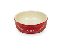 NOBBY  Katzen Keramikschale "CAT", rot/beige,...