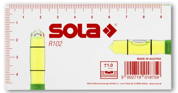 SOLA Klein-Wasserwaage R100 grün SOLA