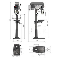 OPTIMUM Säulenbohrmaschine OPTIdrill DQ 25 Aktions-Set inkl. Schraubstock