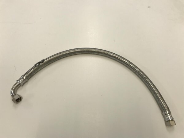 Panzerschlauch, Flexschlauch 1/2"(DN13) IG x IG mit 90° Bogen 700 mm
