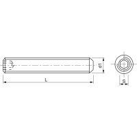Gewindestift mit Kegelkuppe M8 x 40 beschichtet Innensechskant ISO4026 45H M