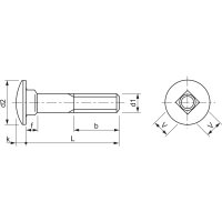 Torbandschraube ohne Mutter DIN 603 M 8x 40 verzinkt