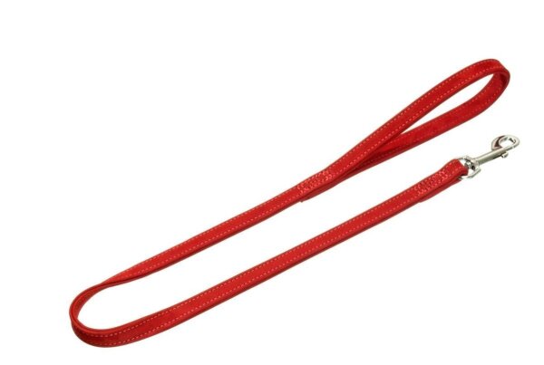 KARLIE Hundeleine Buffalo aus Leder, L:110 cm x 14 mm, rot