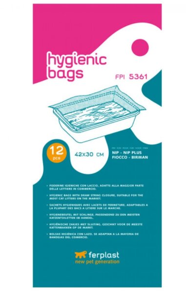 FERPLAST  Hygienebeutel für Katzentoiletten, 12 Stk. 42 x 30 cm