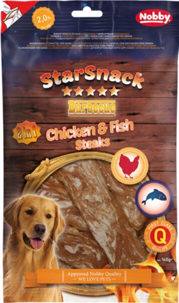 Hunde - Leckerli NOBBY StarSnack Chicken & Fish Stacks, 140 g, 11 x 3 cm