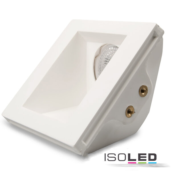 ISOLED Gips-Einbaustrahler GU5.3, quadratisch, rückversetzt, asymmetrisch, weiß