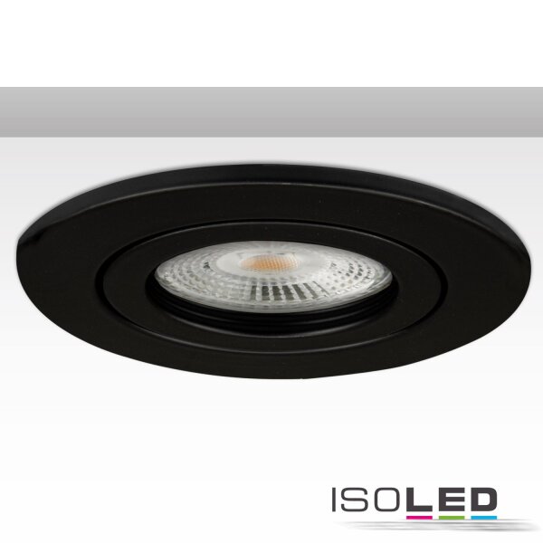 ISOLED Einbaurahmen rund für GU10/MR16, Lochausschnitt 72mm, Alu schwarz