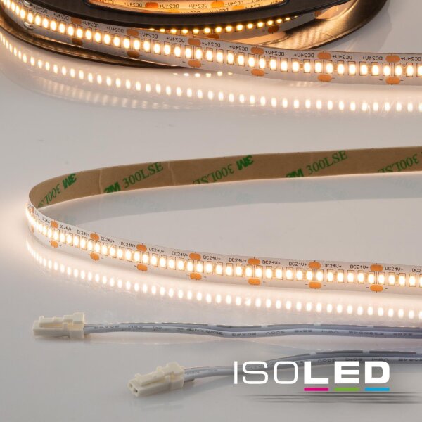 LED CRI930 MiniAMP Flexband, 24V, 6W, 3000K, 250cm, beidseitig 30cm Kabel mit male-Stecker